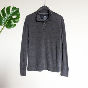 🔴 Men's American eagle gray button up sweater size S